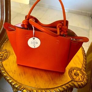 NWT Matmazel designed orange fancy shoulder bag.